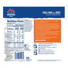 Load image into Gallery viewer, MOUNTAIN HOUSE ADVENTURE MEALS (Chili Mac with Beef)