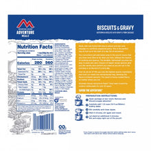 Load image into Gallery viewer, MOUNTAIN HOUSE ADVENTURE MEALS (Biscuits &amp; Gravy)
